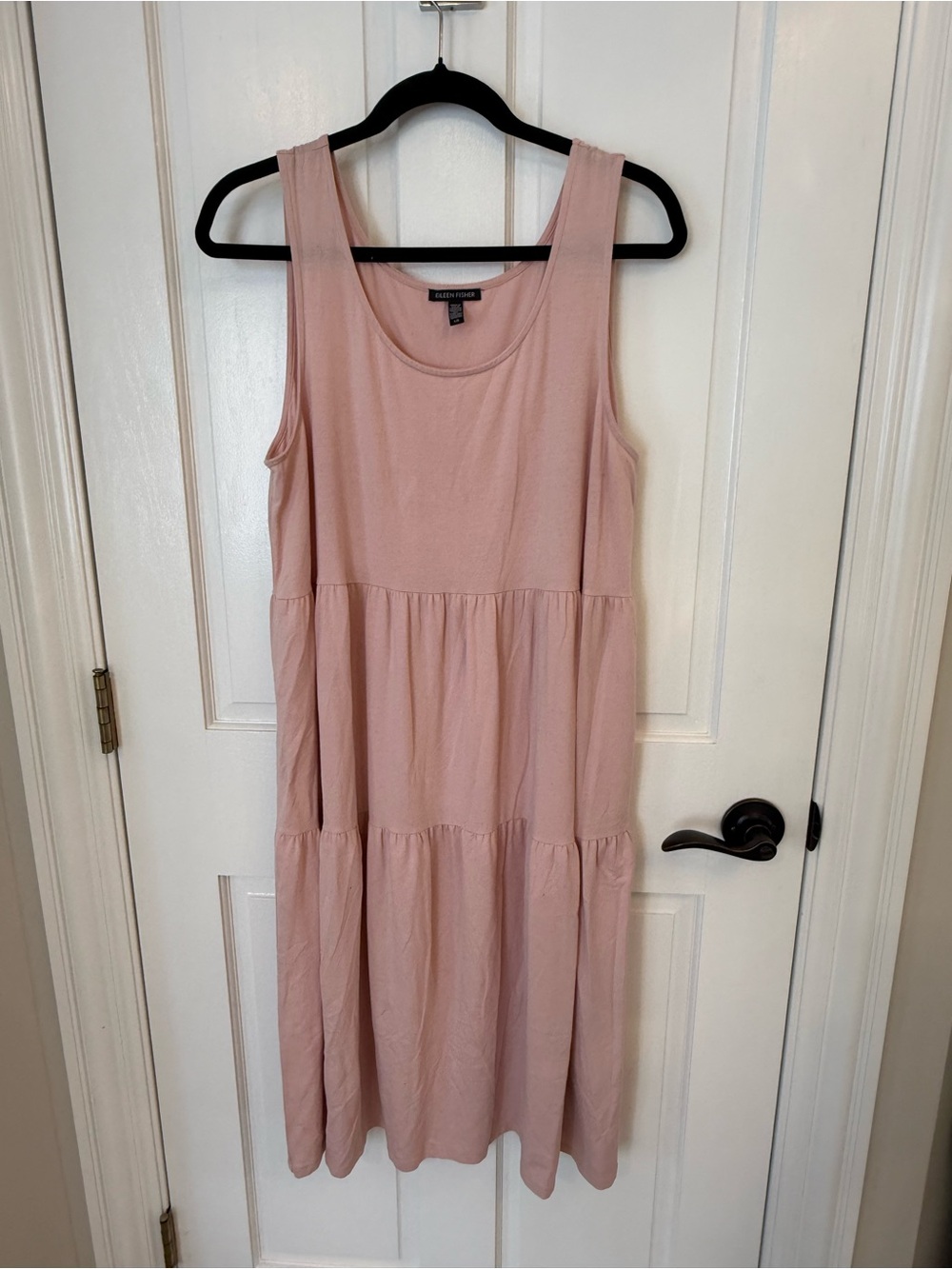 Eileen Fisher Fine Jersey Tiered Midi Dress - Blush Pink